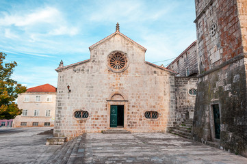 Fototapeta na wymiar Local church in village Blato on Korcula in Croatia, Mediterranean, Europe