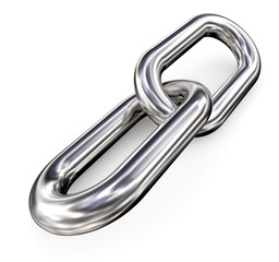 Obraz premium Two is a team. Two Chain Link on whte background. 3d Render. 