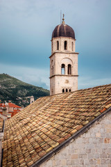 Fototapeta na wymiar Rooftops in Dubrovnik old town in Croatia on a sunny day with blue sky