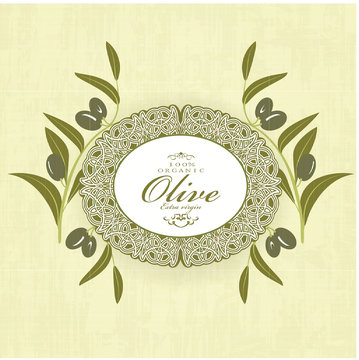 olive pattern label menu background