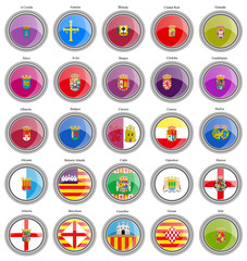 Set of icons. Provinces of Spain flags. Vector.