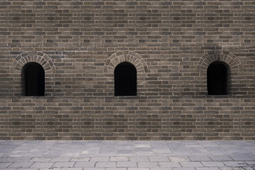 Brick wall on the Great Wall of China