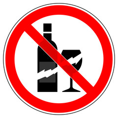 srr165 SignRoundRed - german - Verbotszeichen: Glasverbot / Trinkgefäße und Flaschen aus Glas verboten - english - glass prohibited / no glass containers or glass drinking vessels allowed - xxl g5065