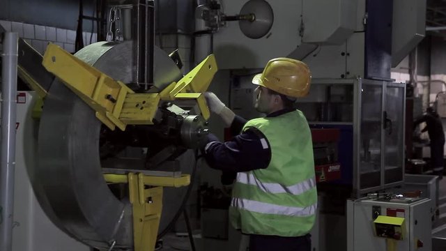 Work in a factory in the heavy industry