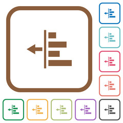 Fototapeta premium Decrease left indentation of content simple icons