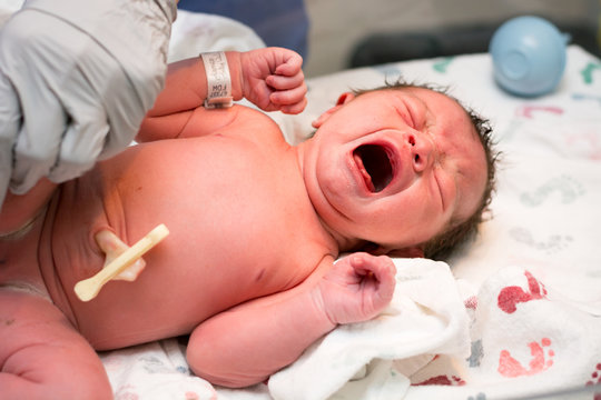 Sweet Baby Girl Moments After Being Born