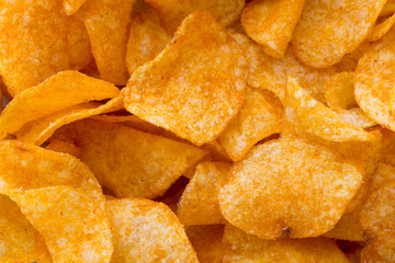 Potato chips on the papric. Eco food.