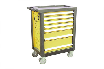 Mobile tool's trolley isolated under the white background