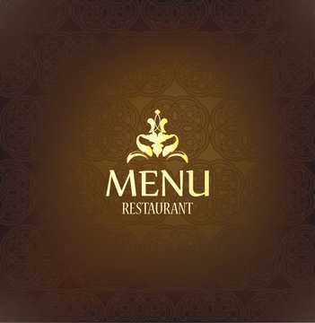 restaurant menu vintage dark background. Vector illustration
