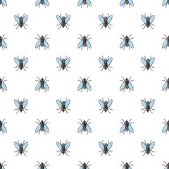 Fly vector seamless pattern for textile design, wallpaper, wrapping paper 