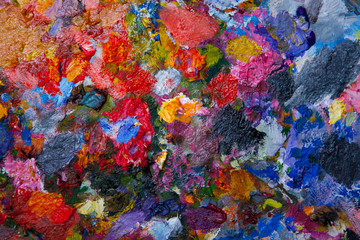 texture mixed oil paints in different colors