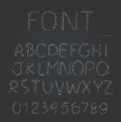 Vector font white letters on black background