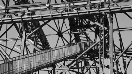 Detail of a big cable car pylon