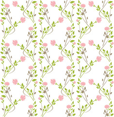Seamless pattern with flower garlands. Vector template can be used for a romantic, wedding and other design.