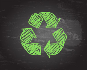 Recycle Symbol Blackboard