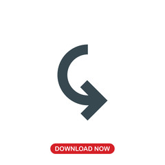 Rounded right arrow icon vector