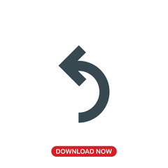 Rounded left arrow icon vector