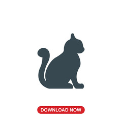 Cat silhouette icon vector