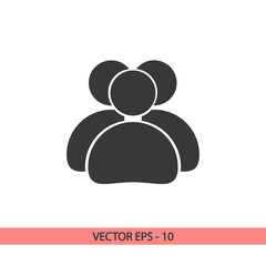 people icon, vector illustration. Flat design style