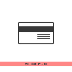 Bank credit card icon, vector illustration. Flat design style