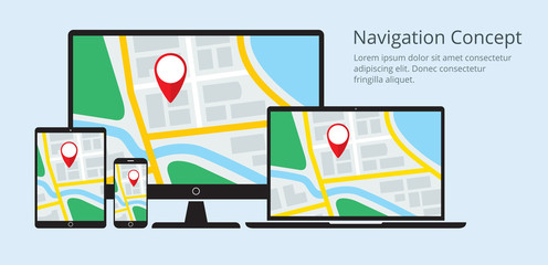 Navigation Concept of Responsive Map Application