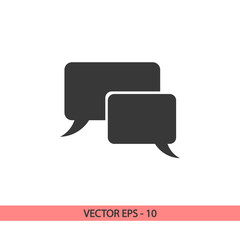 Speech bubble icons black icon, vector illustration. Flat design style