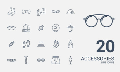 Accessories line icons set
