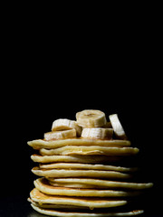 Delicious pancakes close up