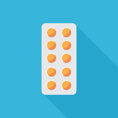 Pills in Blister Flat Icon