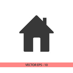 house icon, vector illustration. Flat design style