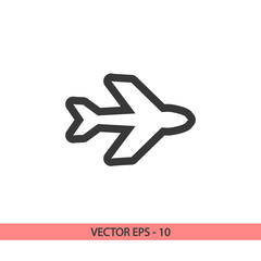 Airplane  icon,  vector illustration. Flat design style