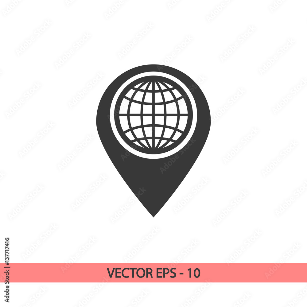 Poster map pointer flat icon, vector illustration. flat design style