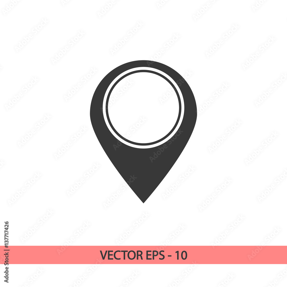 Poster map pointer flat icon, vector illustration. flat design style