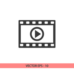 video icon, vector illustration. Flat design style