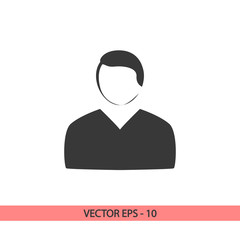man icon, vector illustration. Flat design style
