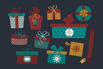 Gift box isolated present vector illustration.