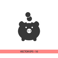 moneybox  icon, vector illustration. Flat design style