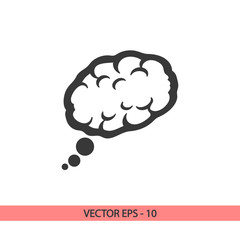 brain icon, vector illustration. Flat design style