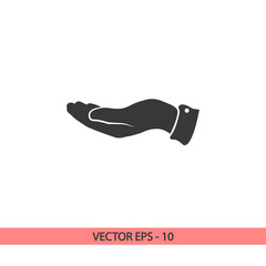 Hand icon, vector illustration. Flat design style