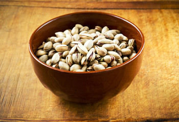 Pistachio nuts in a bowl