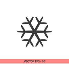 Snowflake icon, vector illustration. Flat design style