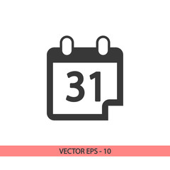 Calendar icon, vector illustration. Flat design style