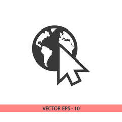 go to web icon, vector illustration. Flat design style 