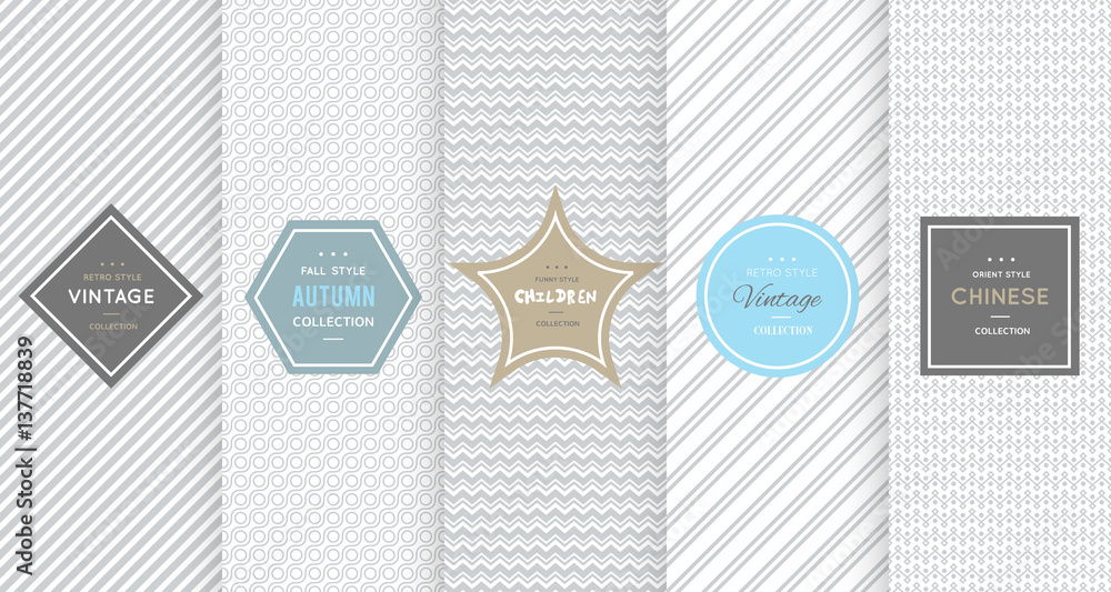 Wall mural light grey seamless patterns for universal background