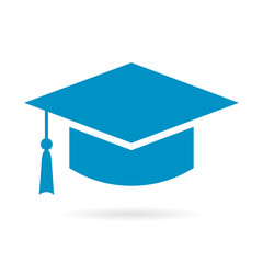 Academic graduation hat vector icon