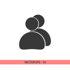 people icon, vector illustration. Flat design style