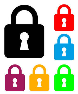 Vector Illustration Of A Closed Padock With It's Color Variations