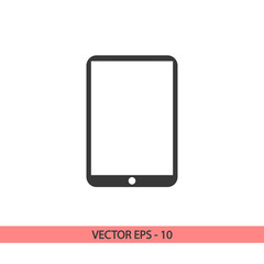 Modern digital tablet PC icon, vector illustration. Flat design style