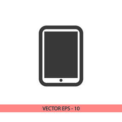 Modern digital tablet PC icon, vector illustration. Flat design style