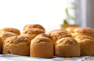 Fototapeta premium Easter, Easter cupcakes, Easter homemade bread